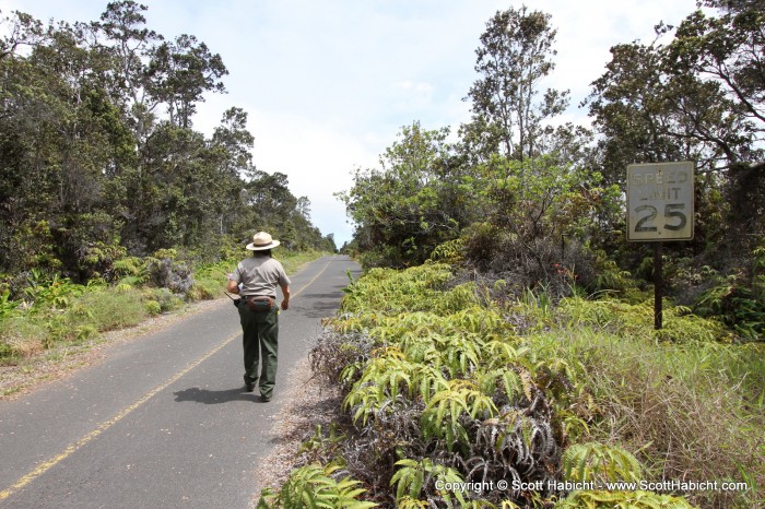 We went for a ranger led hike on an old road that is no longer used (it collapsed into the caldera)