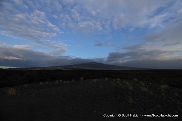 A shot of Mauna Loa looking up the lava flow.