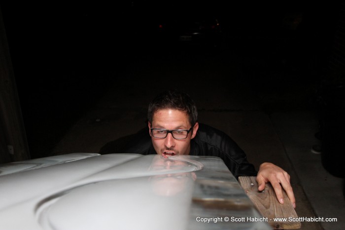 The ice luge was in place again this year.