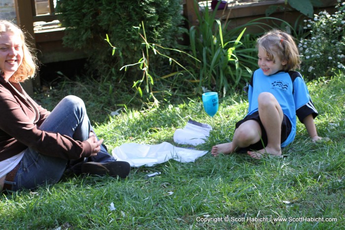 Erin and Amber enjoyed a little picnic.