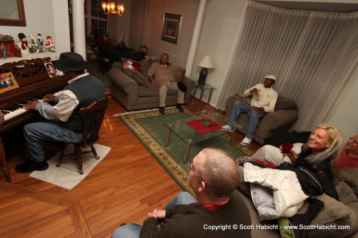 They slipped into the Living Room and started playing music.