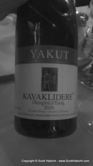 Turkish wine at a Turkish restaurant.