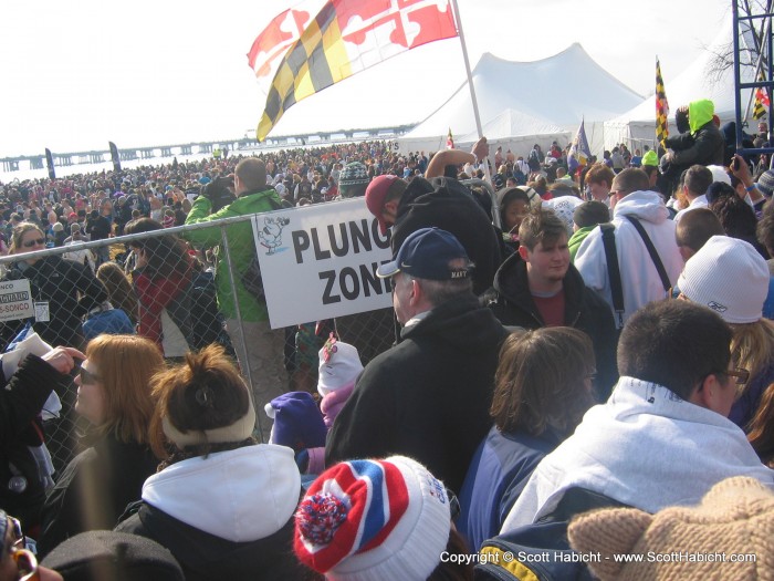 The beach had become overrun with people.