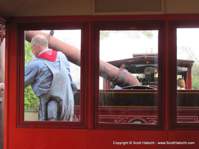 They had to fill it with water as it is a real, working steam engine.