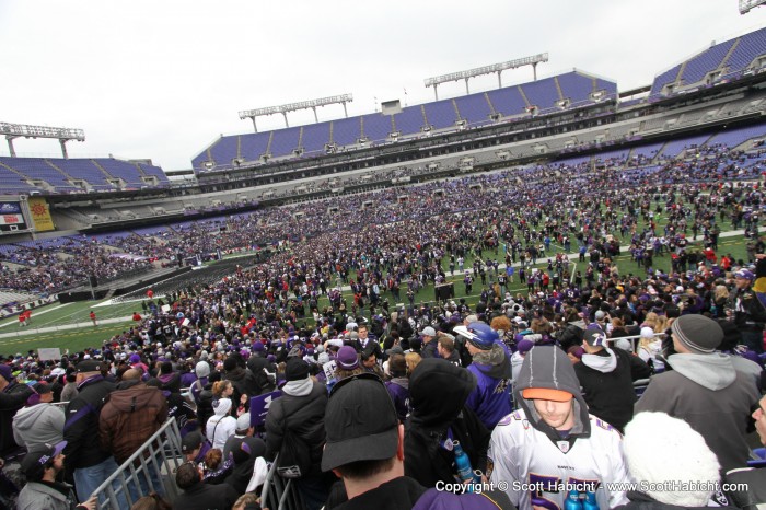 The stadium was slowing filling, and seeing they were letting people out on the field...