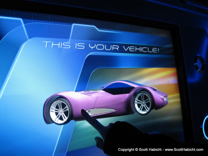 Kelli designed her own car at Test Track...