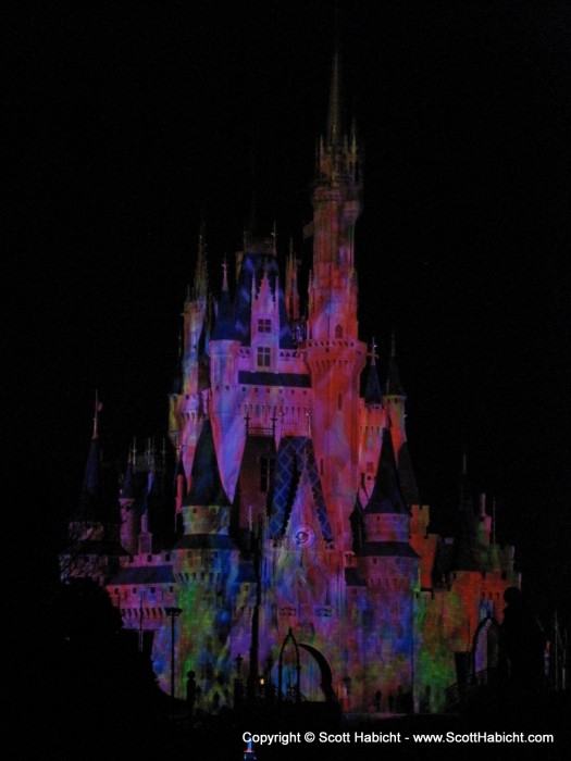 A light show started on the castle. So we stayed and watched.