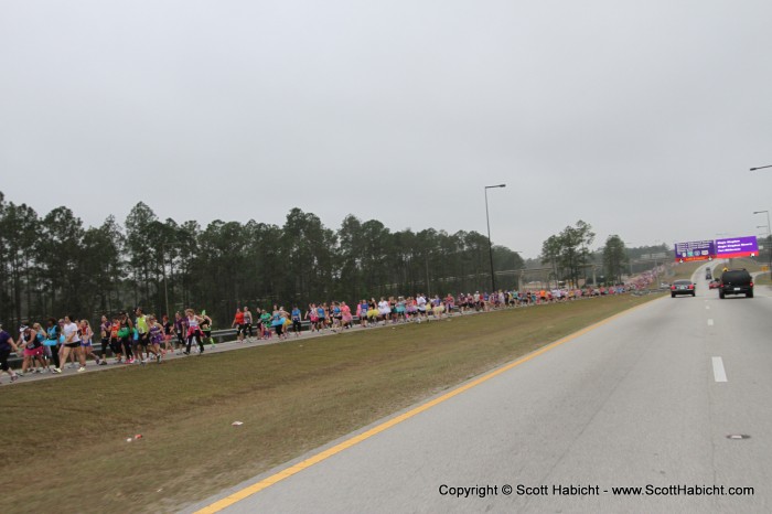 When we left, you could see all the runners still on the course.