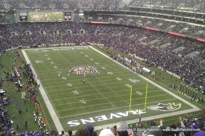 Our seats for Ray Lewis' final home game.