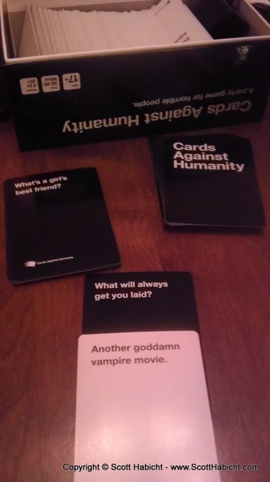 My Christmas gift to Megan and Peter, Cards Against Humanity.