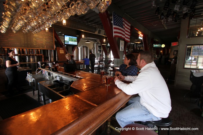 The bar wasn't too full, but they had just opened for the day.