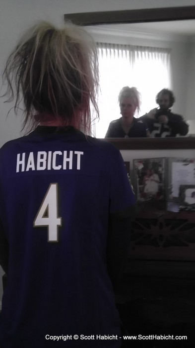 I bought Kelli a custom Ravens jersey. We are members of Ravens Roost #4.