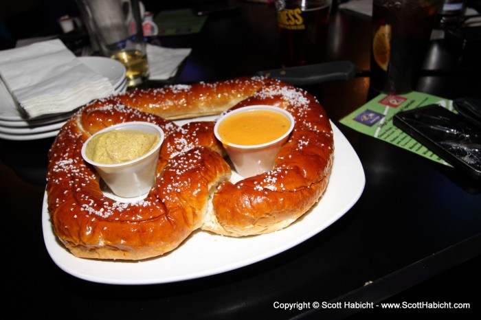 I think it cost $4 for this pretzel.