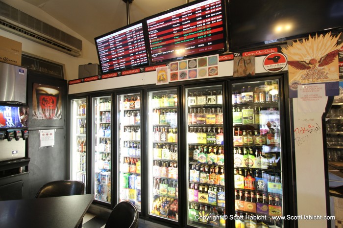 Lots of beers from which to choose, with his own home brew mixed in.