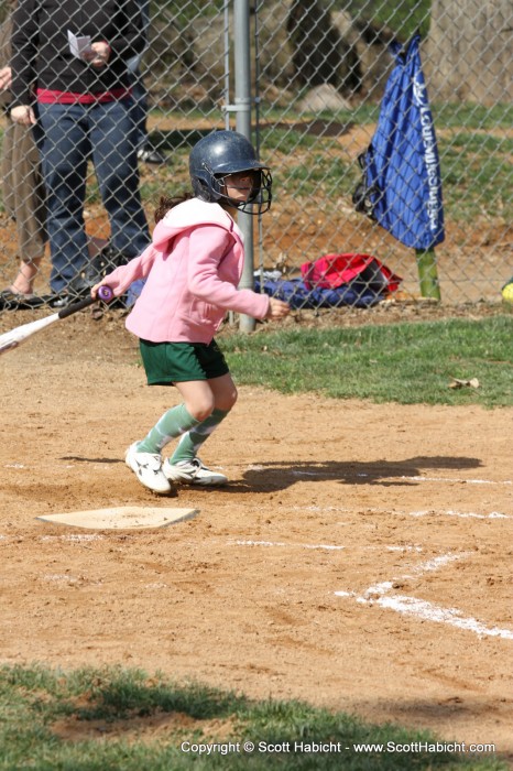 Sophia had a couple of base hits, too.