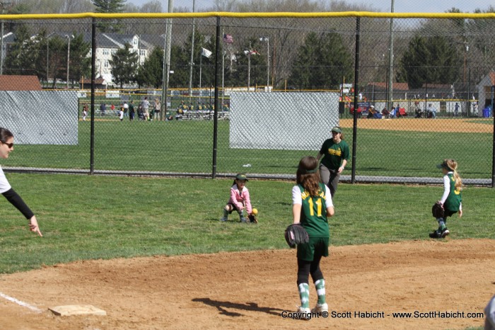 She had a few fielding attempts.