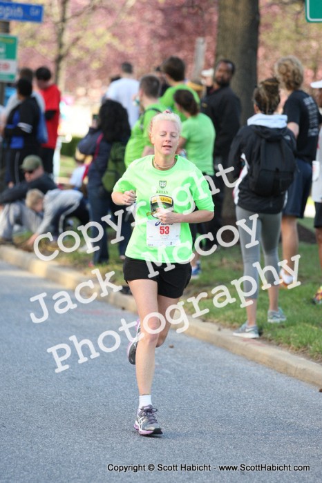 And Kelli and I crossed the finish line about the same time.