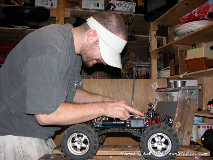 Mathew working on his Mars rover.