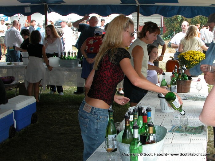 Pouring wines for Penn Oaks.