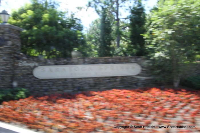 I should have known this shot was coming and been more prepared as we arrived at Saratoga Springs Resort & Spa.