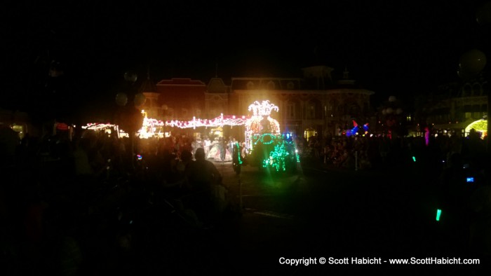 We arrived at the Magic Kingdom just in time for the Electric Light Parade.