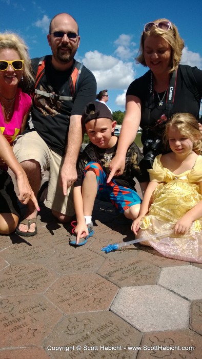 My father's brother seems to have purchased a Disney brick outside the Magic Kingdom.