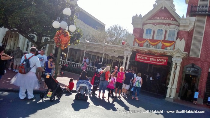 The Halloween party was that night, and we lined up to get our special Halloween cards.