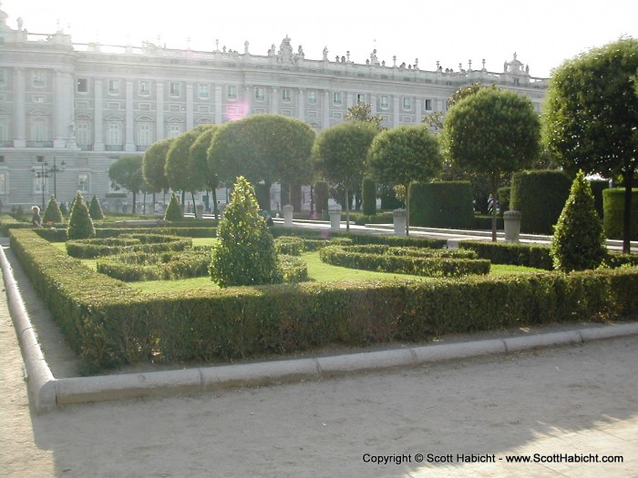 The gardens outside the royal palace in Madrid.