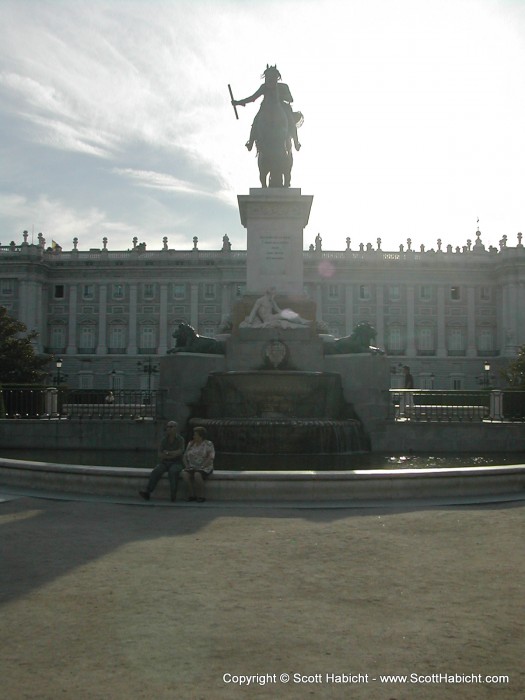 The gardens outside the royal palace in Madrid.