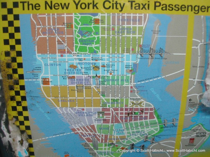 A map in the cab for reference.