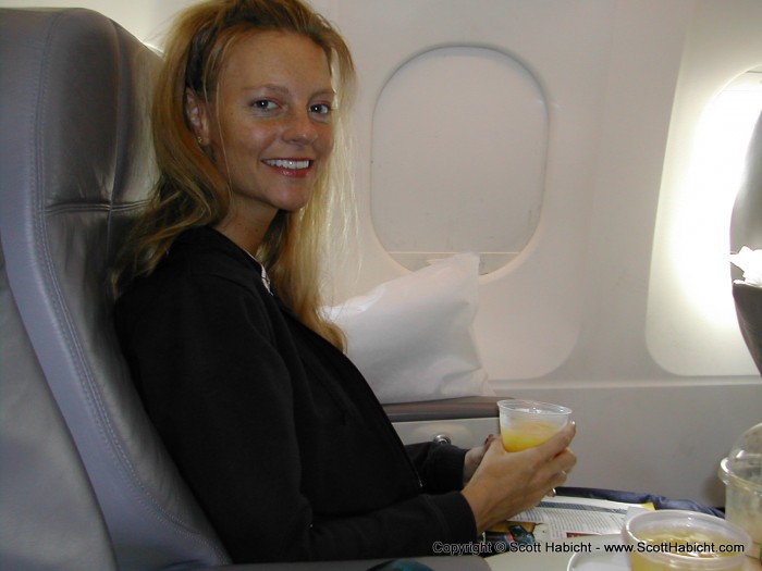 Kelli enjoys the first class lifestyle....