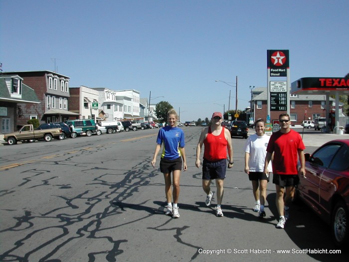 Arriving in Hazelton, PA for a race.