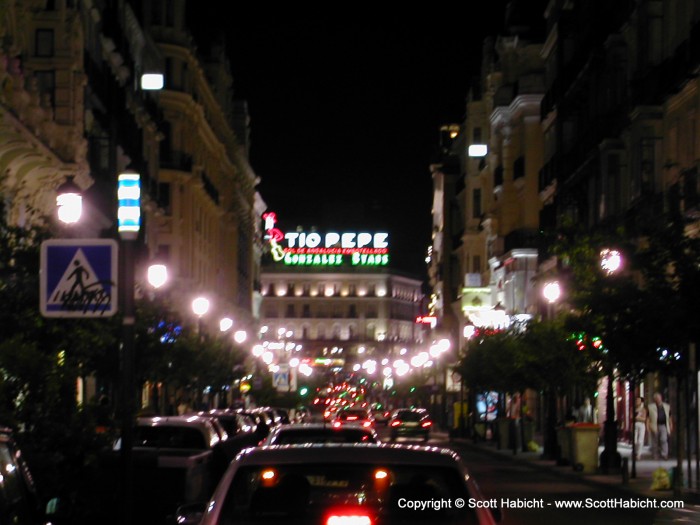 Looking up the street to Puerta del Sol.