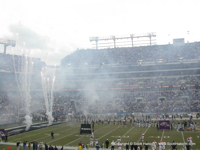 The Ravens take the field.