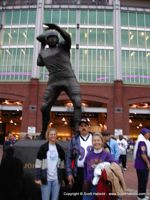 The newly unveiled Johnny Unitas statue.