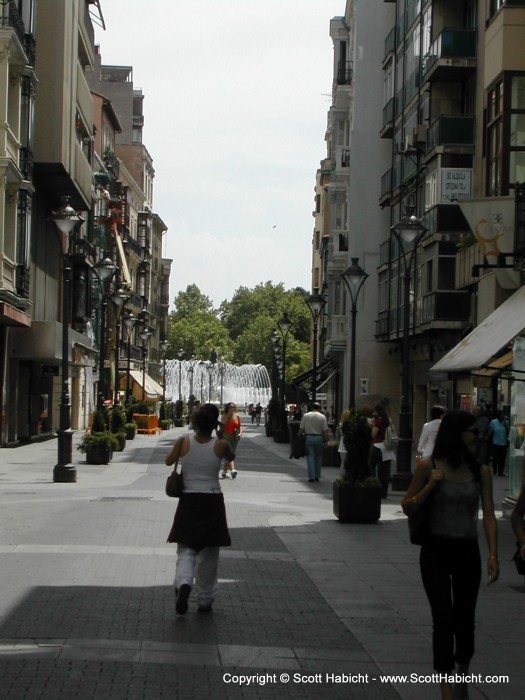 The main shopping street in Valladolid.