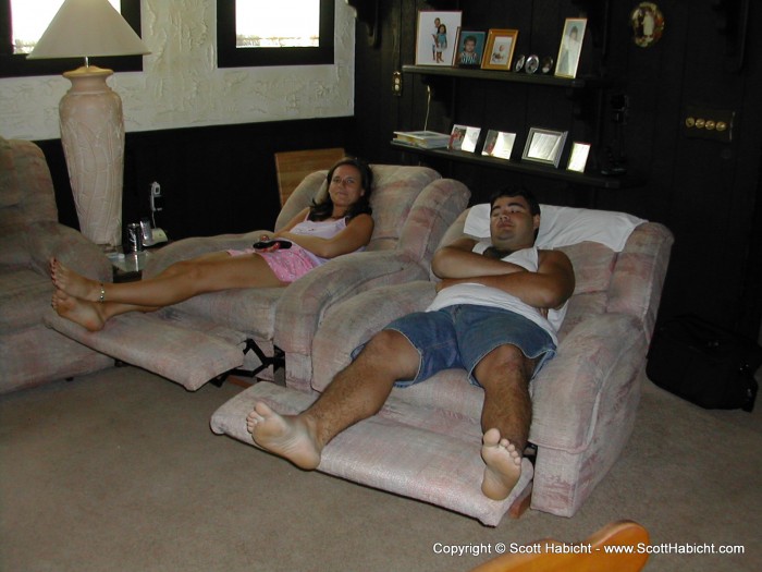 When we woke in the morning and came back to the house, we found Cousin Kristi and Cousin Brian watching porn.