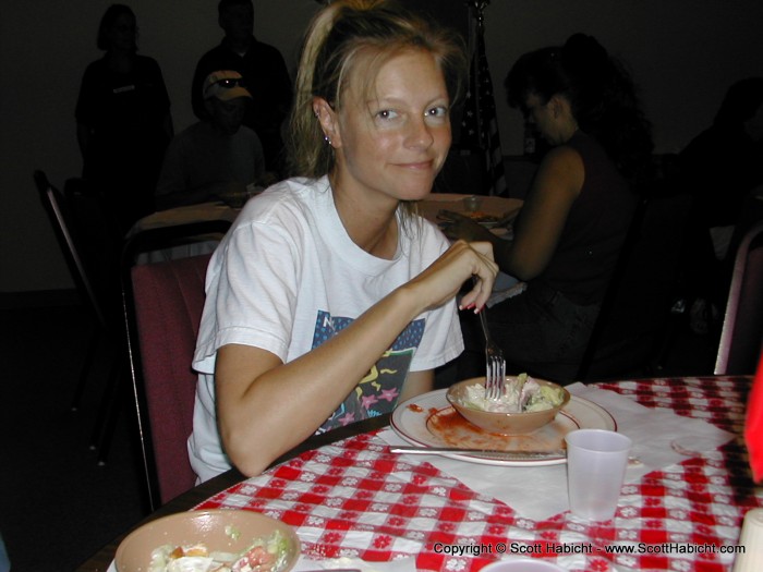 Our $6 pasta dinner the night before the race.