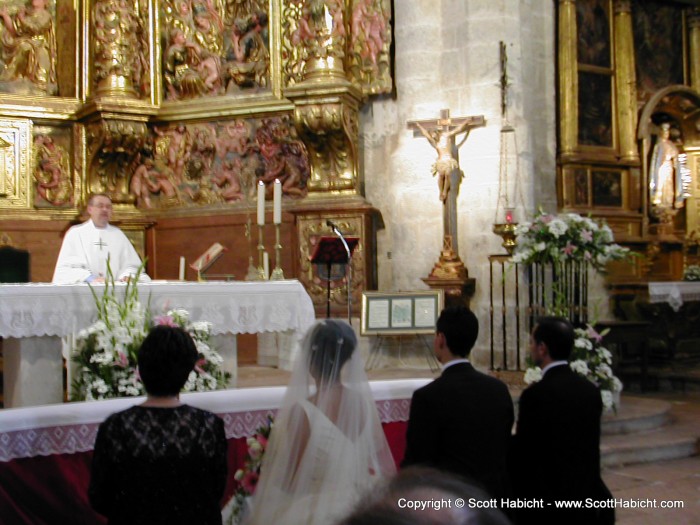 Everyone wonders what the priest is saying (The wedding was in Spanish).