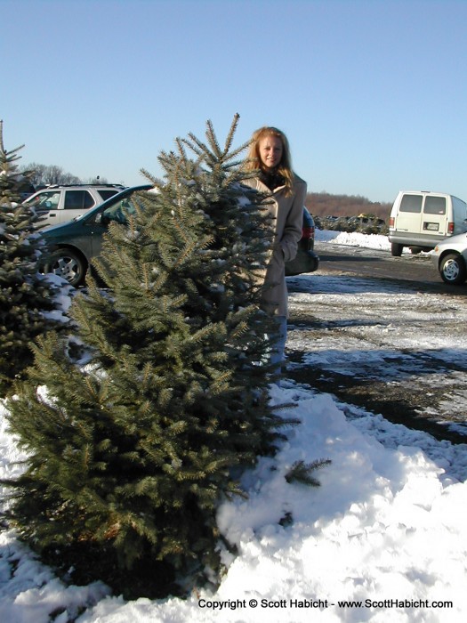 Kelli stands watch while I go get the truck.