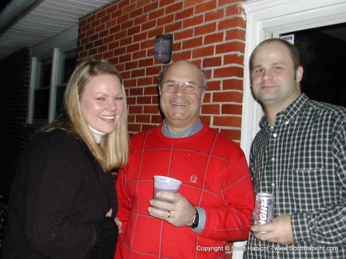 Ryan's sister Erin, Ryan's father, and Ryan at Ryan's holiday party. Can you guess what Ryan is going to look like when he gets older?