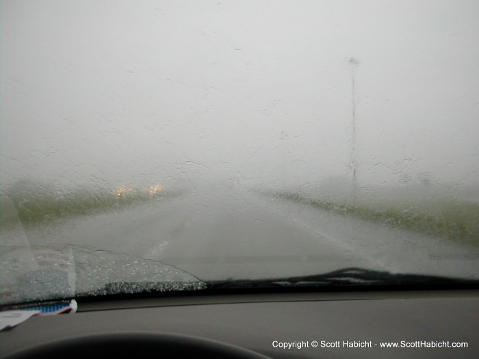 On our second day, we decided to go to Busch Gardens (an amusment park), but it started to pour down rain on the way there.