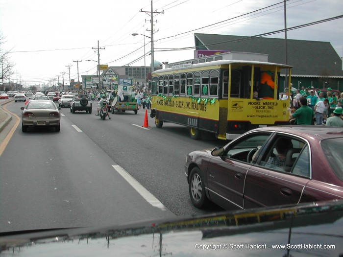 Some of the floats in the St. Patty's day parade.