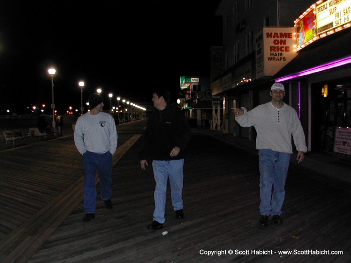 So we left there and walked around on the boards a little.