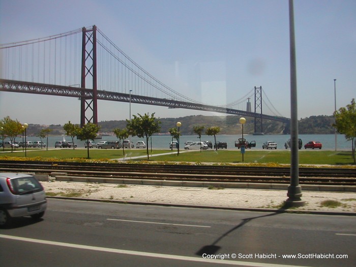 A bridge in Lisbon on the way to Cascais (a beach town).