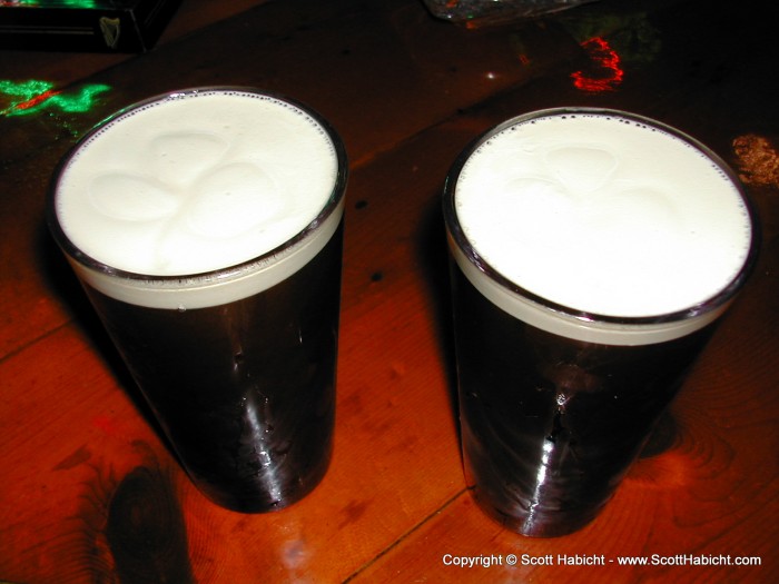 After all that math, it was good to see the bartender had a couple Guinness waiting for us.