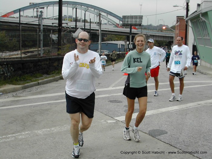 Here they are at mile 6 after a long series of hills. They still look pretty fresh!