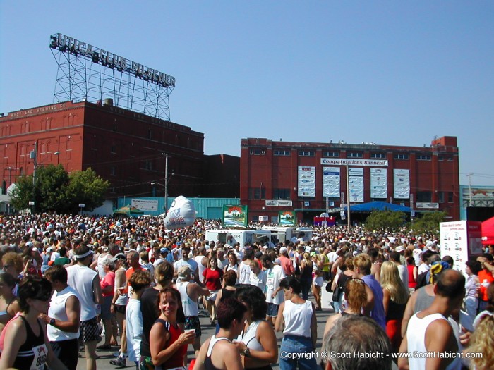 The post race party at the Saranac Brewery. 11600 runners.