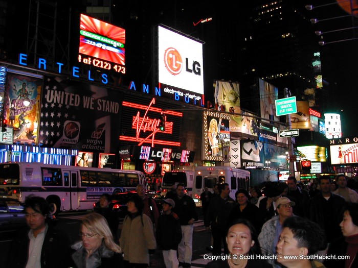 All the goons in Times Square.