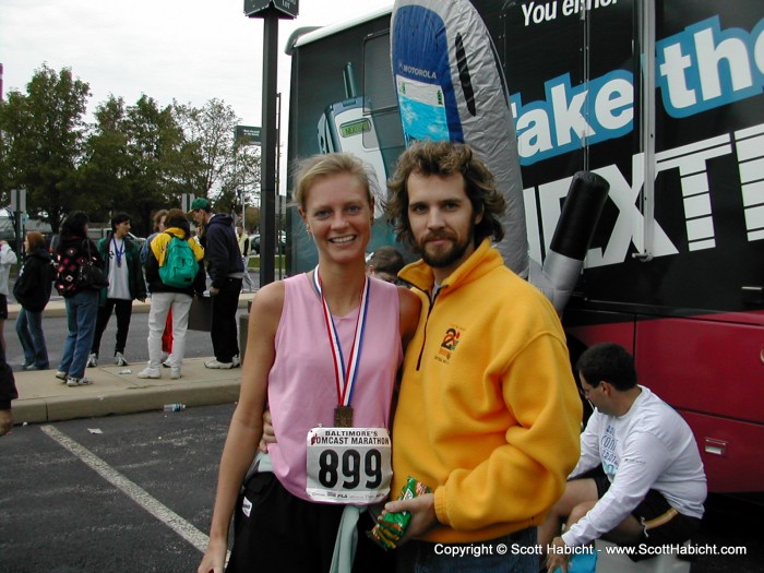 Look at the cool medal she's wearing!!